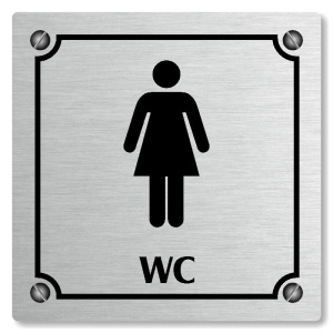 WC ženy, 118x118mm, stříbrná, Kansas